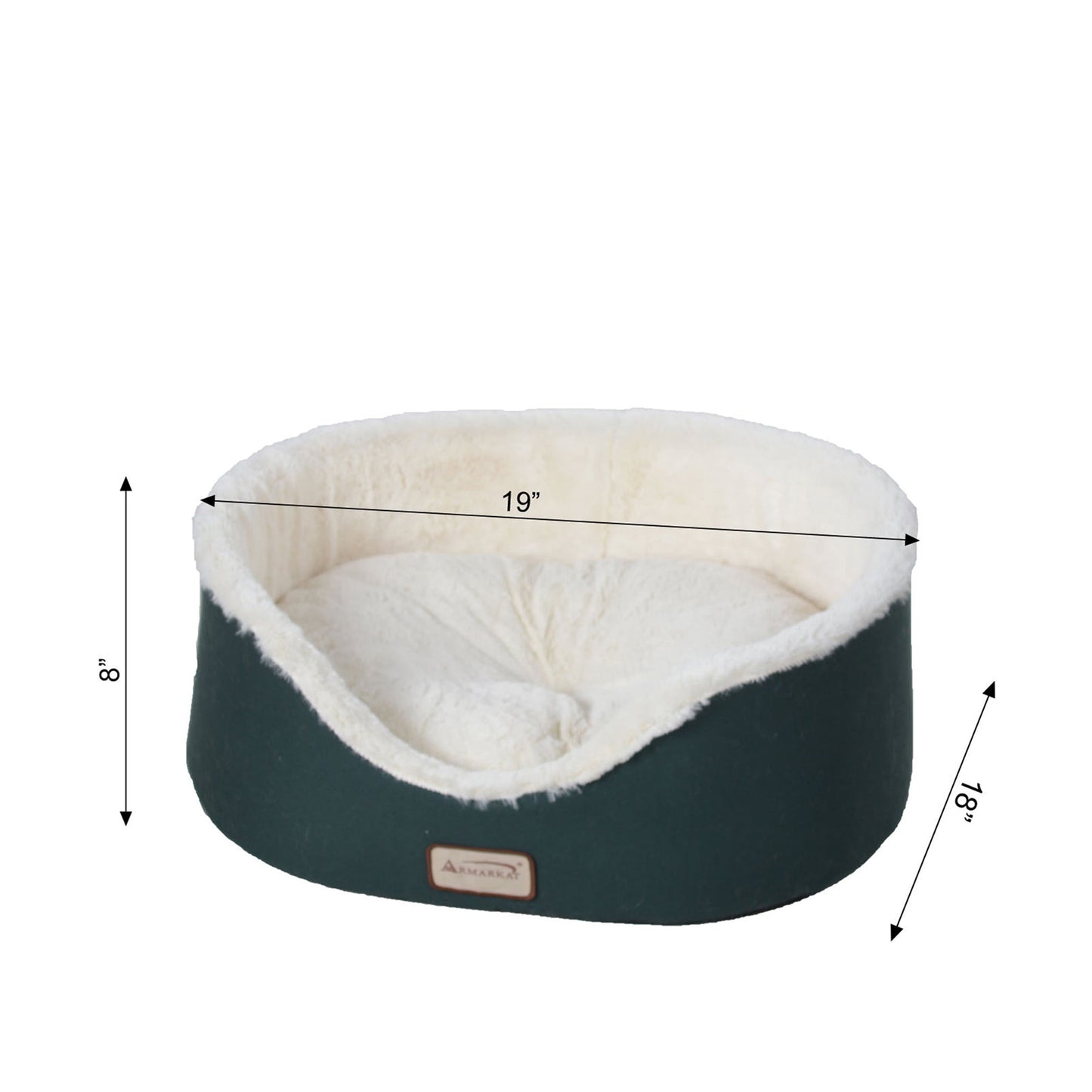 round Pet Cat Bed, Laurel Green