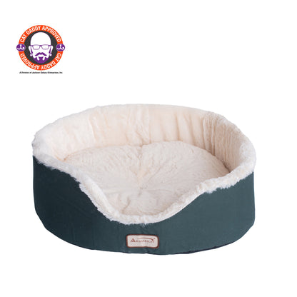 round Pet Cat Bed, Laurel Green