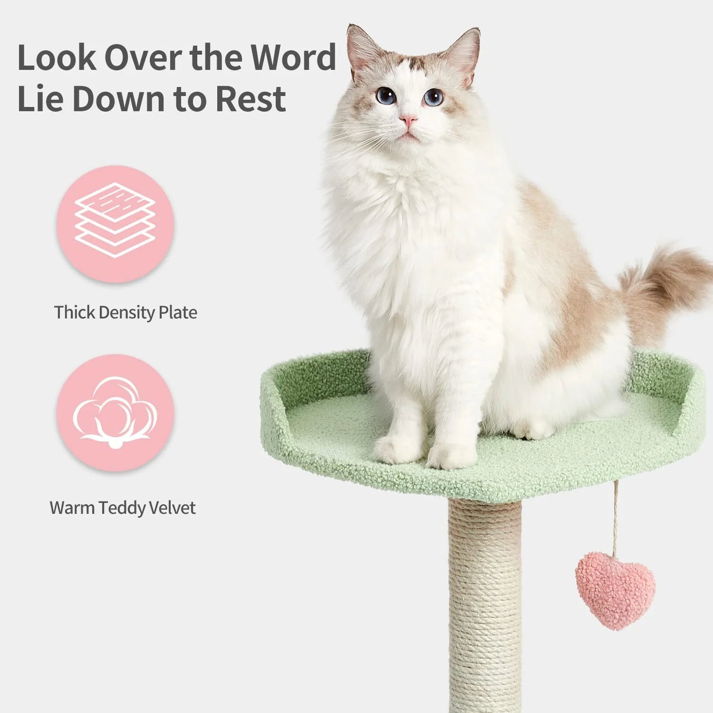 Cat Tree Cat Tower Sisal Scratching Posts Multi-Level Platform Activity Furniture 39.4''