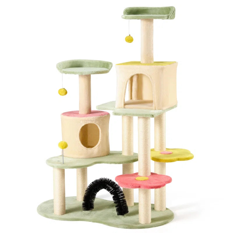 59" Cat Tree, Flower Cat Tree Tower