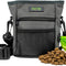 Dog Treat Pouch 2.0 | Pet Training Hands-Free Snack Bag W/Strap. Holds 2 Cups Kibble, Phone & Keys. Magnetic Clasp & Waist Belt Clip. Includes 1 Roll of Poop Bags (Green/Grey)