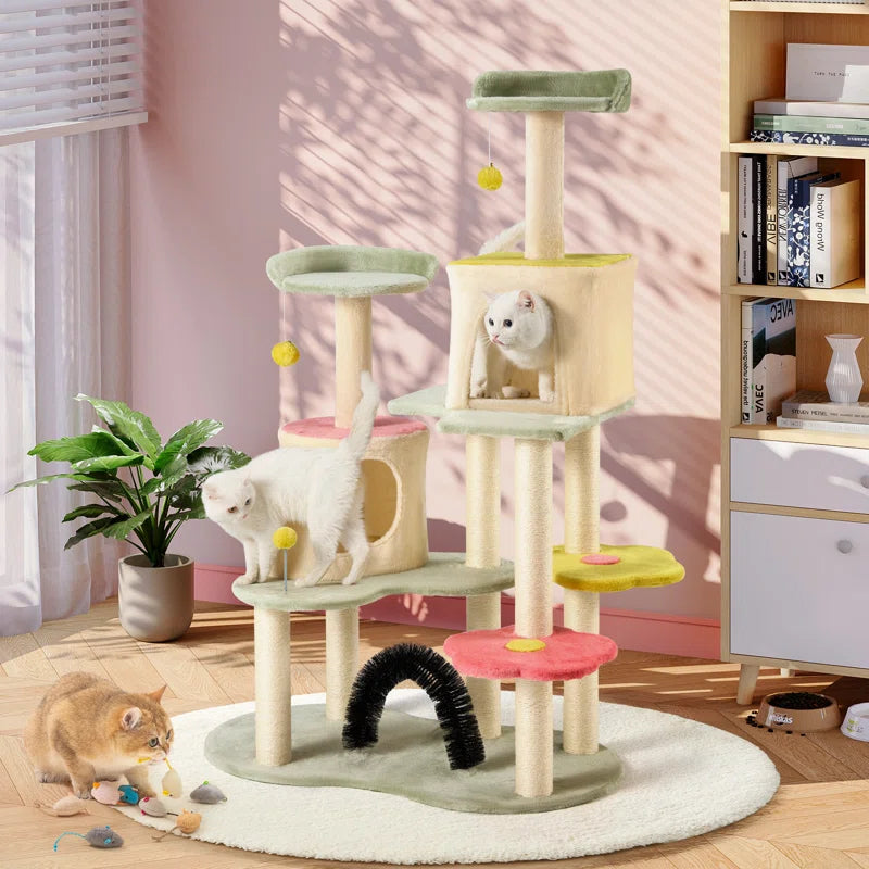 59" Cat Tree, Flower Cat Tree Tower